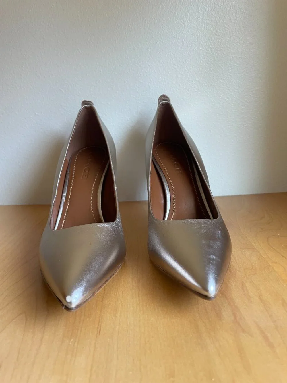 Coach Waverly Pumps, Gold Metallic, Size 9.5